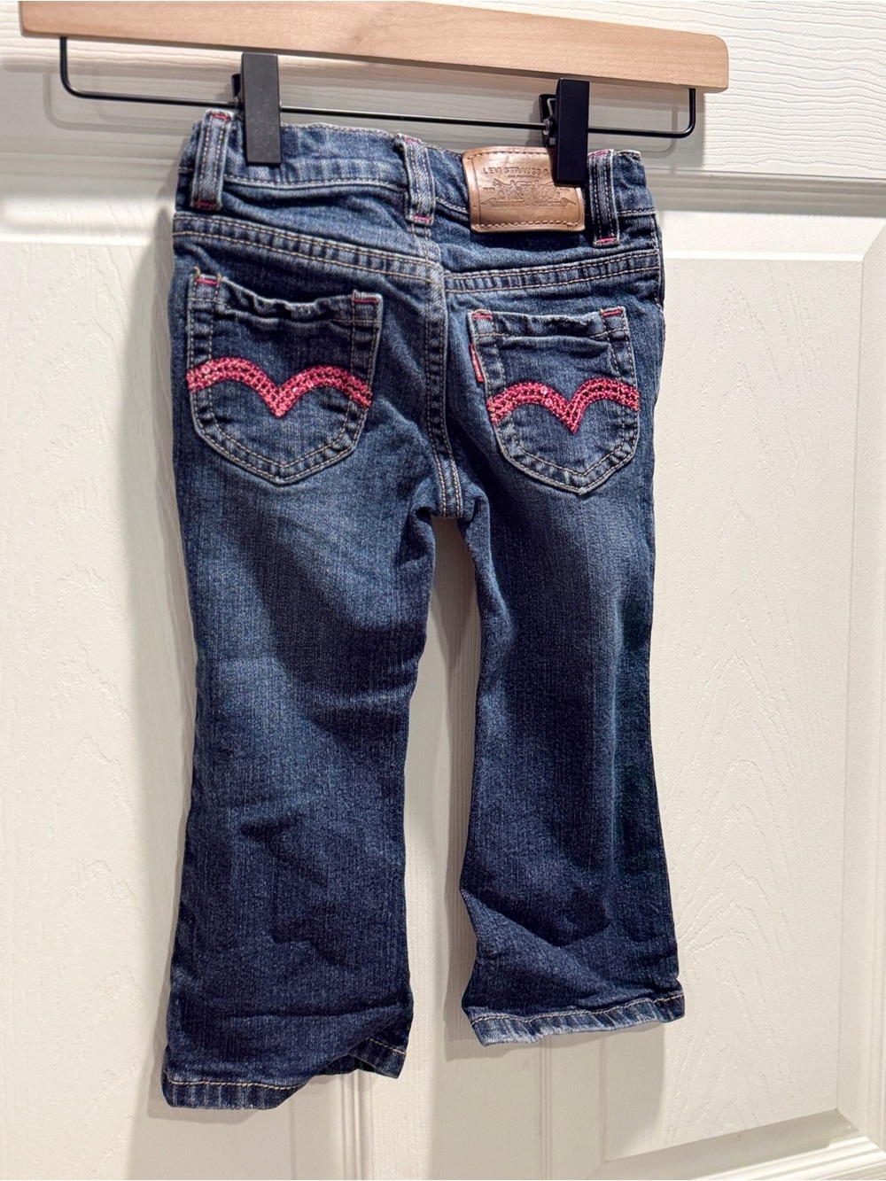 Levi’s Girls 2T Jeans Pink Stitch Embellished Bootcut Denim Toddler Size 2T - Picture 7 of 12